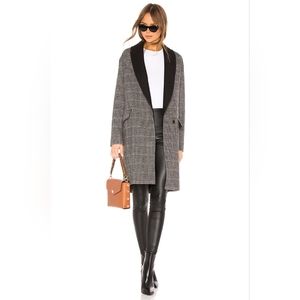 Size Medium Allsaints Paige check wool blend oversized coat